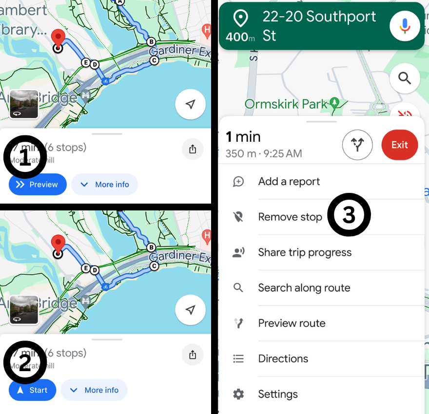 Diagram showing how to use Google Maps